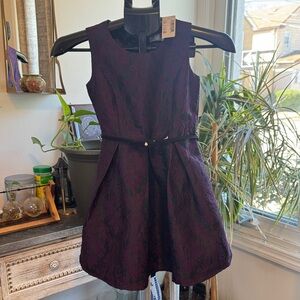 The Children's Place - Belted Black with Purple Design, Sleeveless Dress